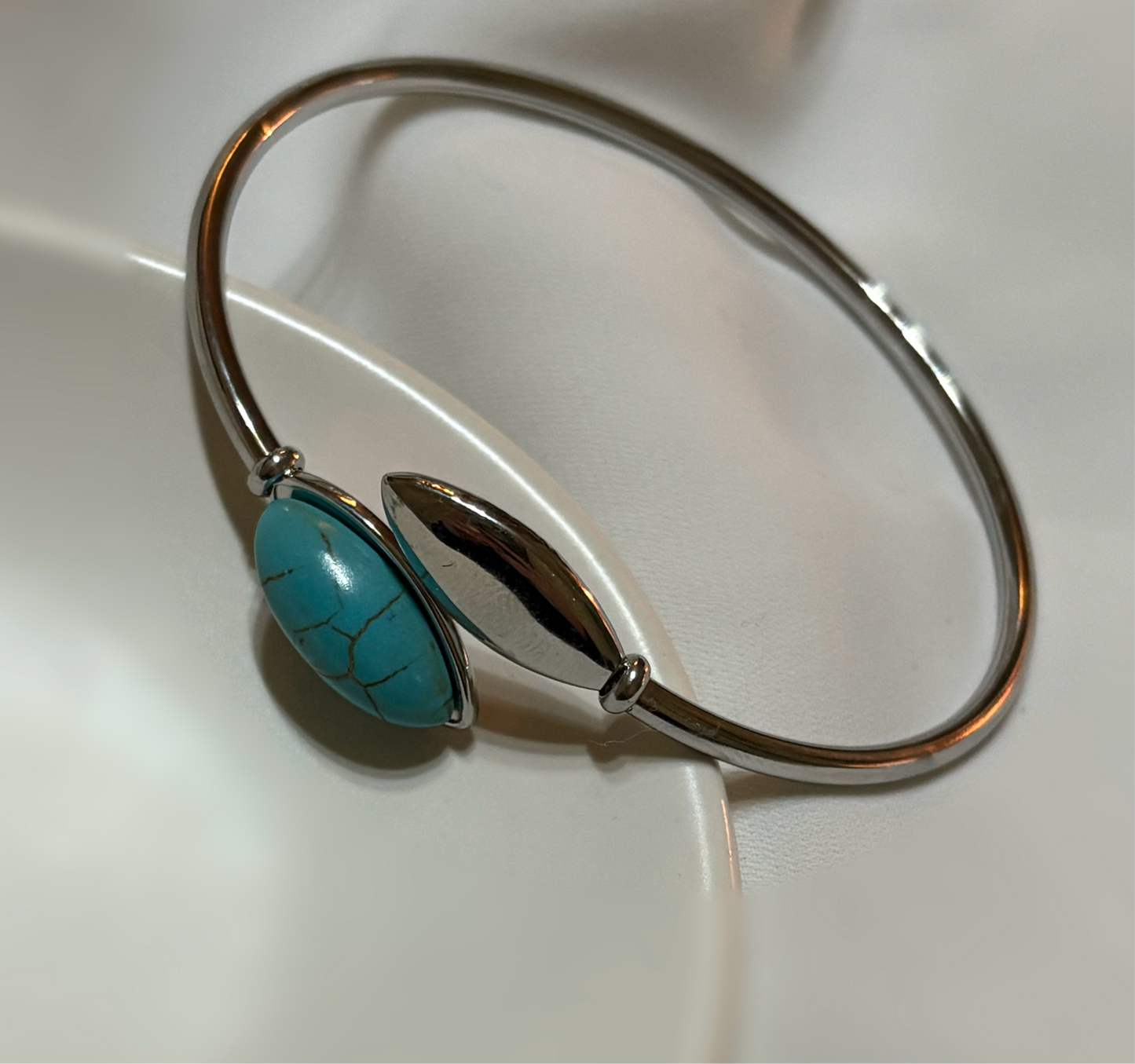 Silver Bracelet with Turquoise Accent