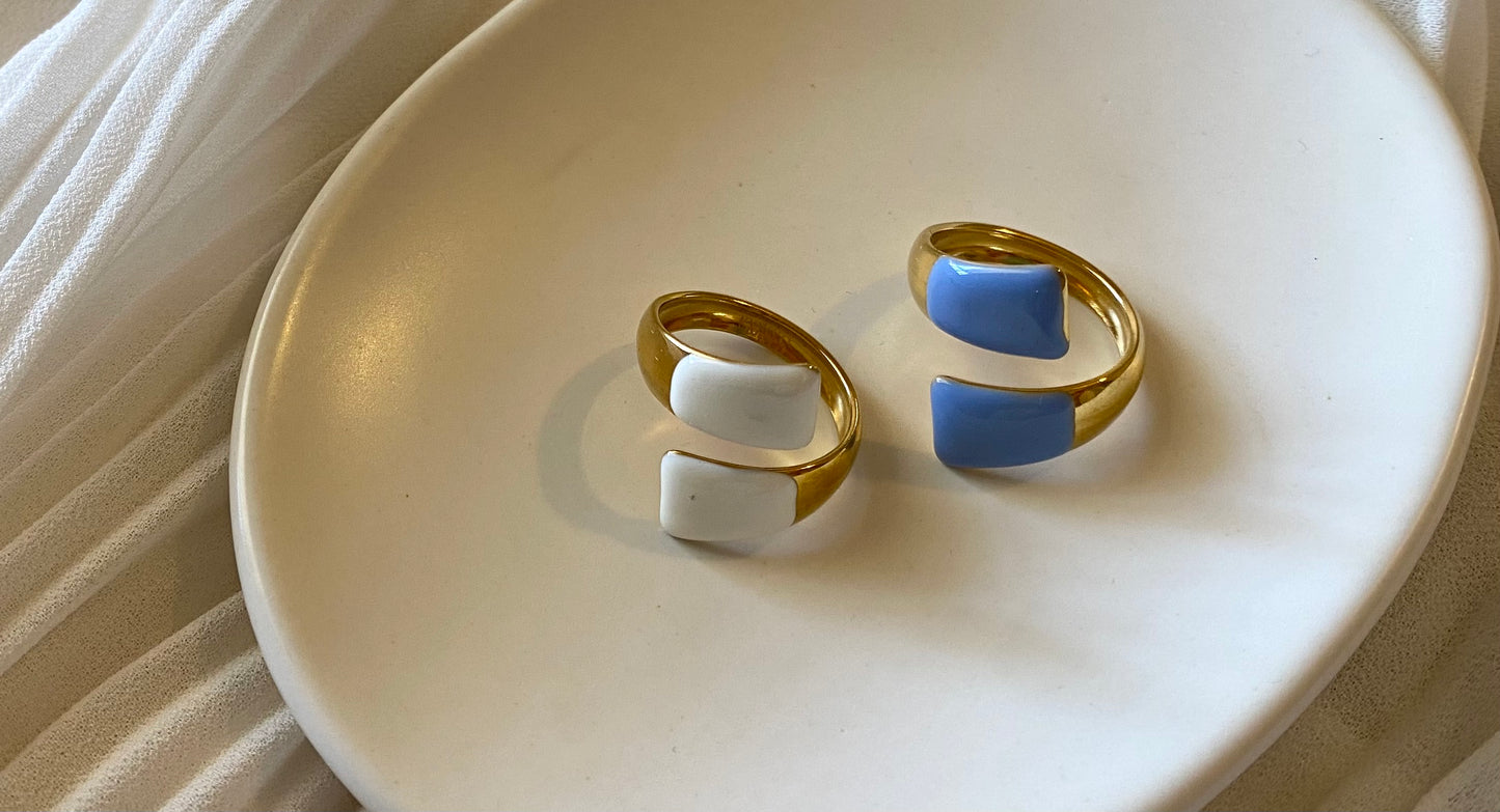 Dual-Tone Adjustable Statement Rings