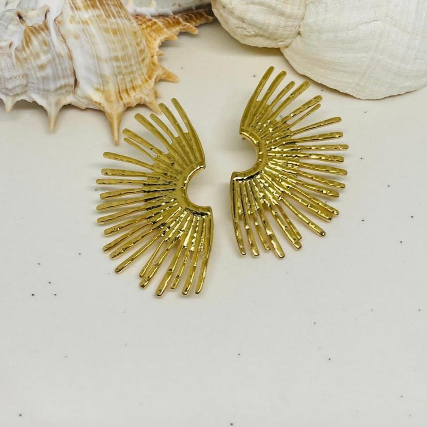 Lx Radiant Sunburst Gold Earrings