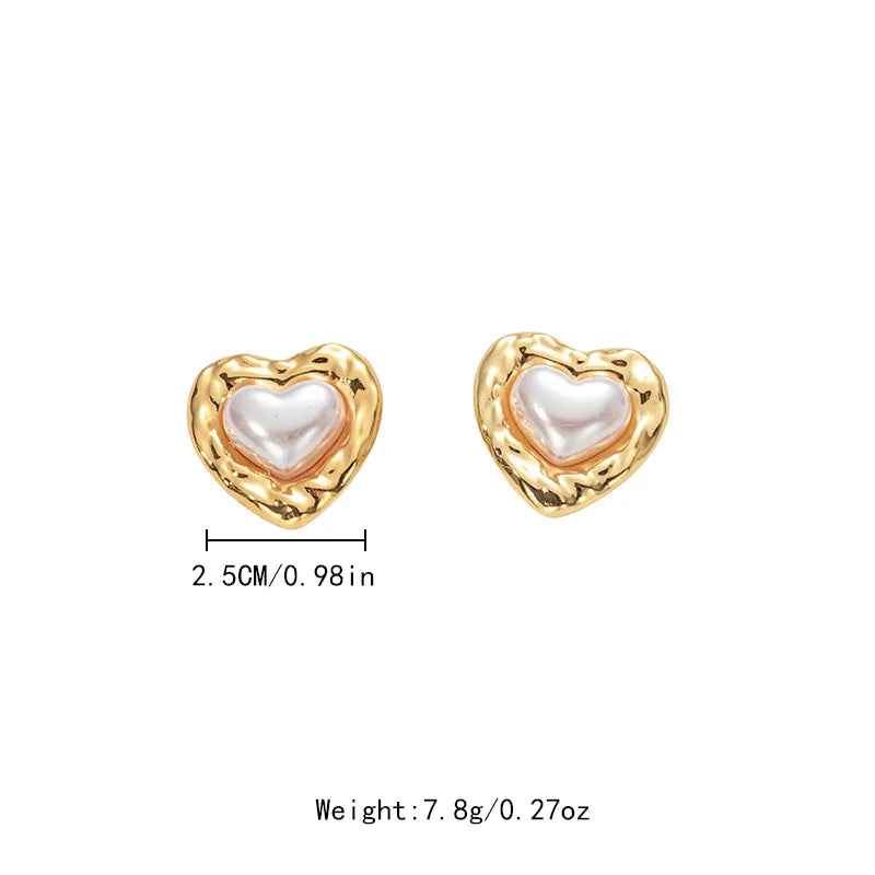 Romantic Pearl Heart Earrings