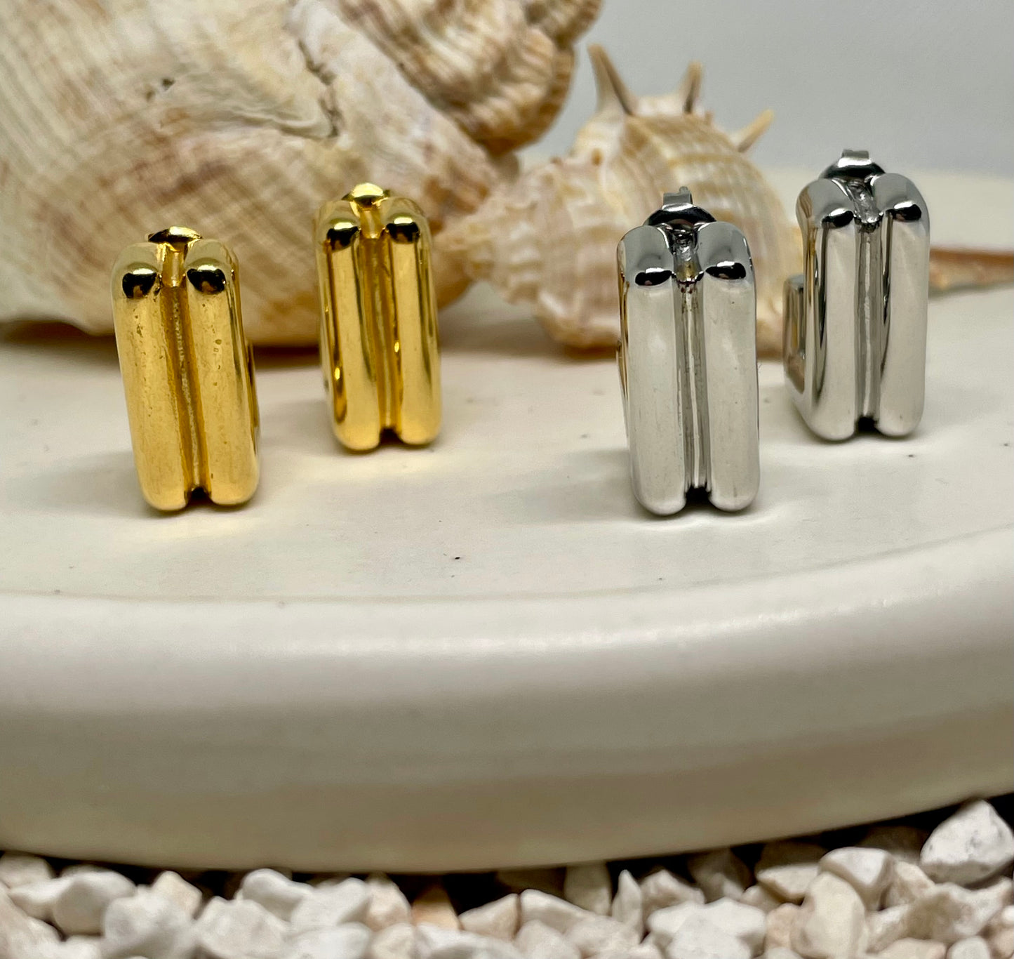 Minimalist Bar Stud Earrings - Gold & Silver