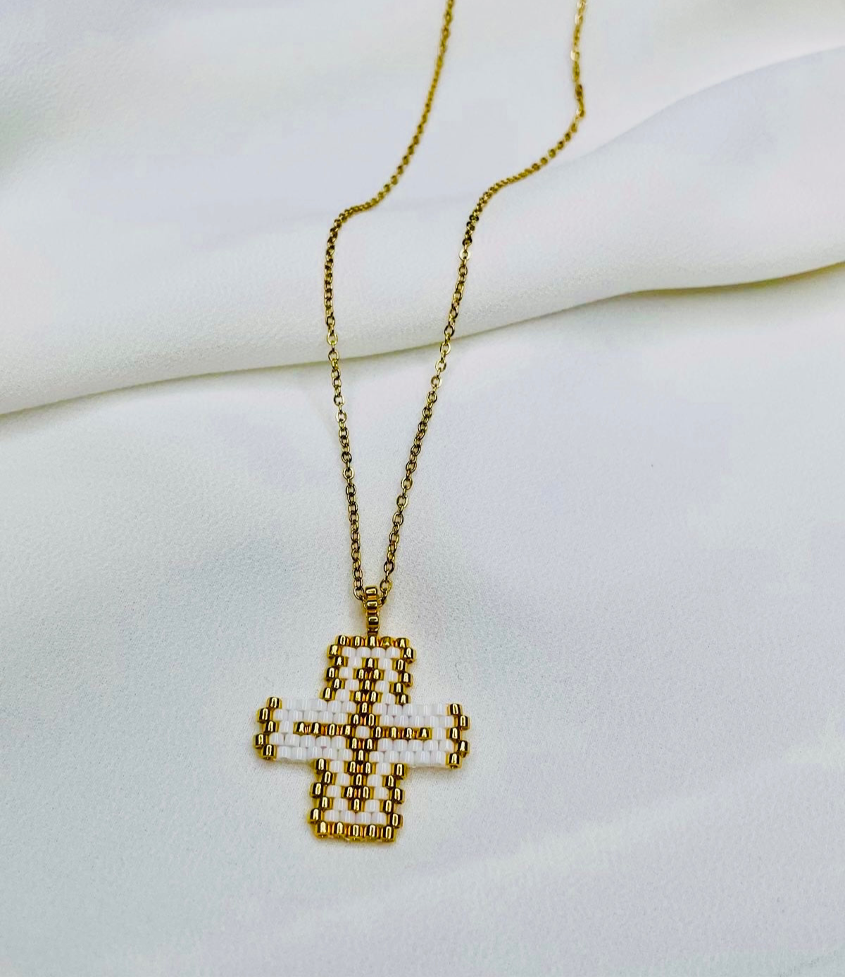 Beaded Cross Necklace