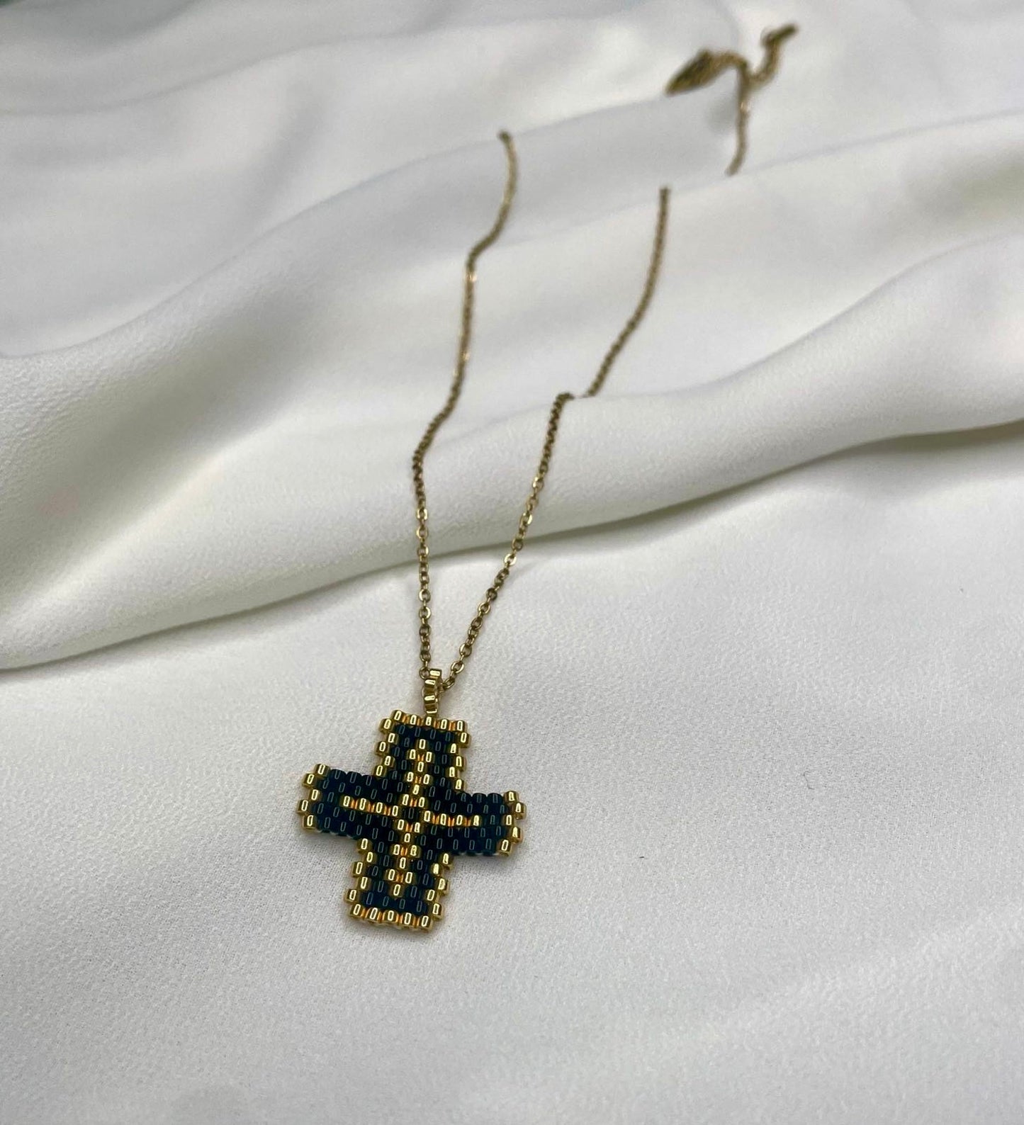 Beaded Cross Necklace