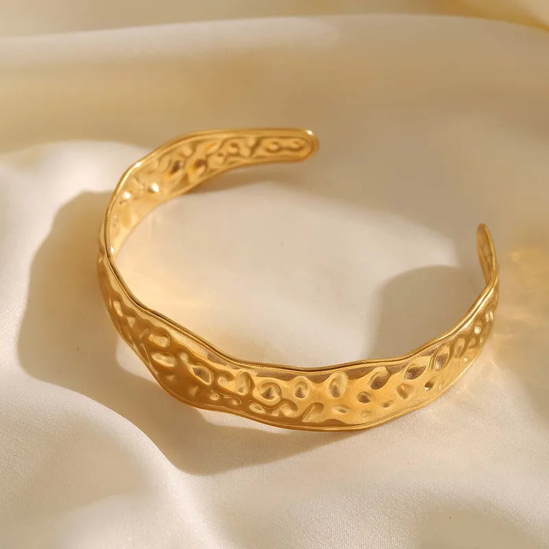 Hammered Gold Cuff Bracelet