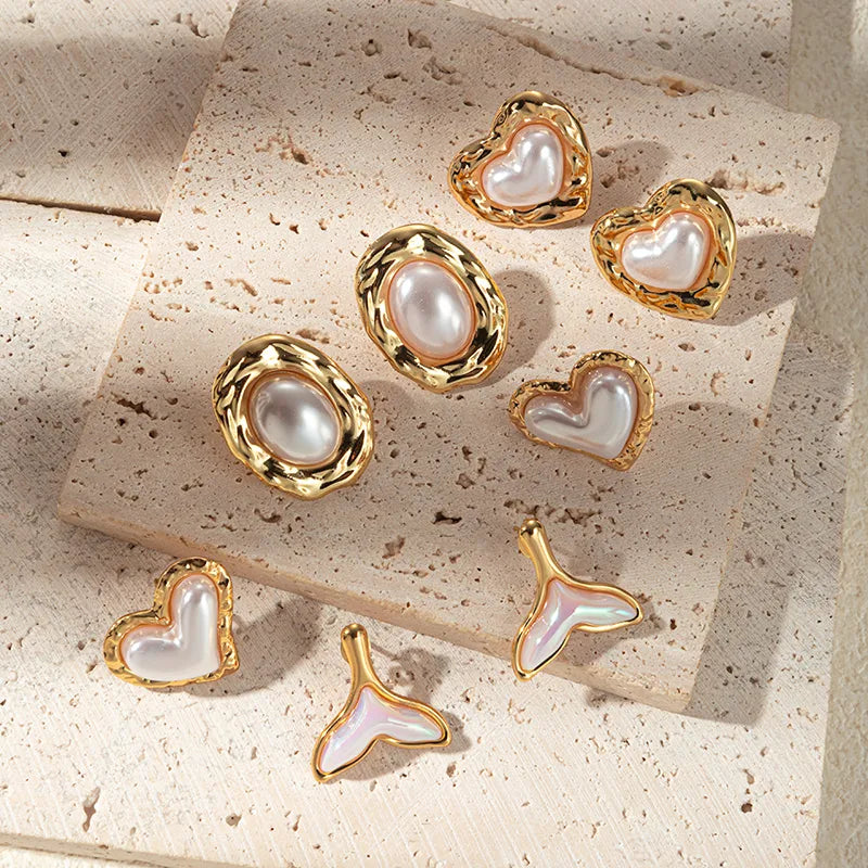 Heart Glow Pearl Studs