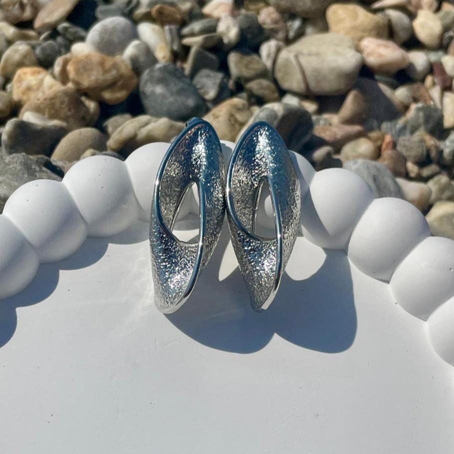 Sculptural Elegance Drop Earrings - Gold & Silver