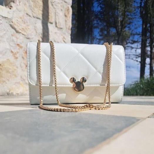 Chic Quilted Handbag - White & Pink Edition